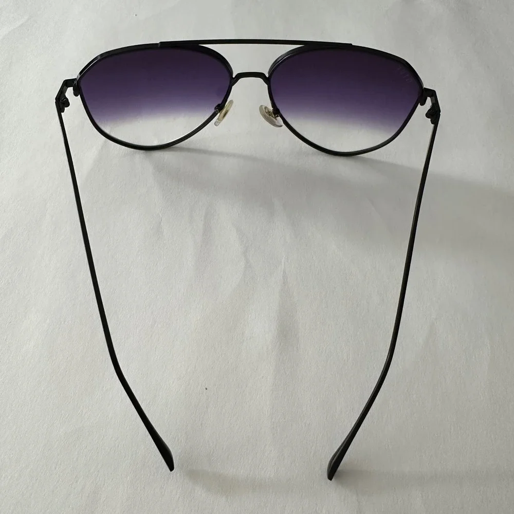 DIFF Eyewear Square Navigator Aviator Sunglasses Black Purple Gradient 61-15-142
